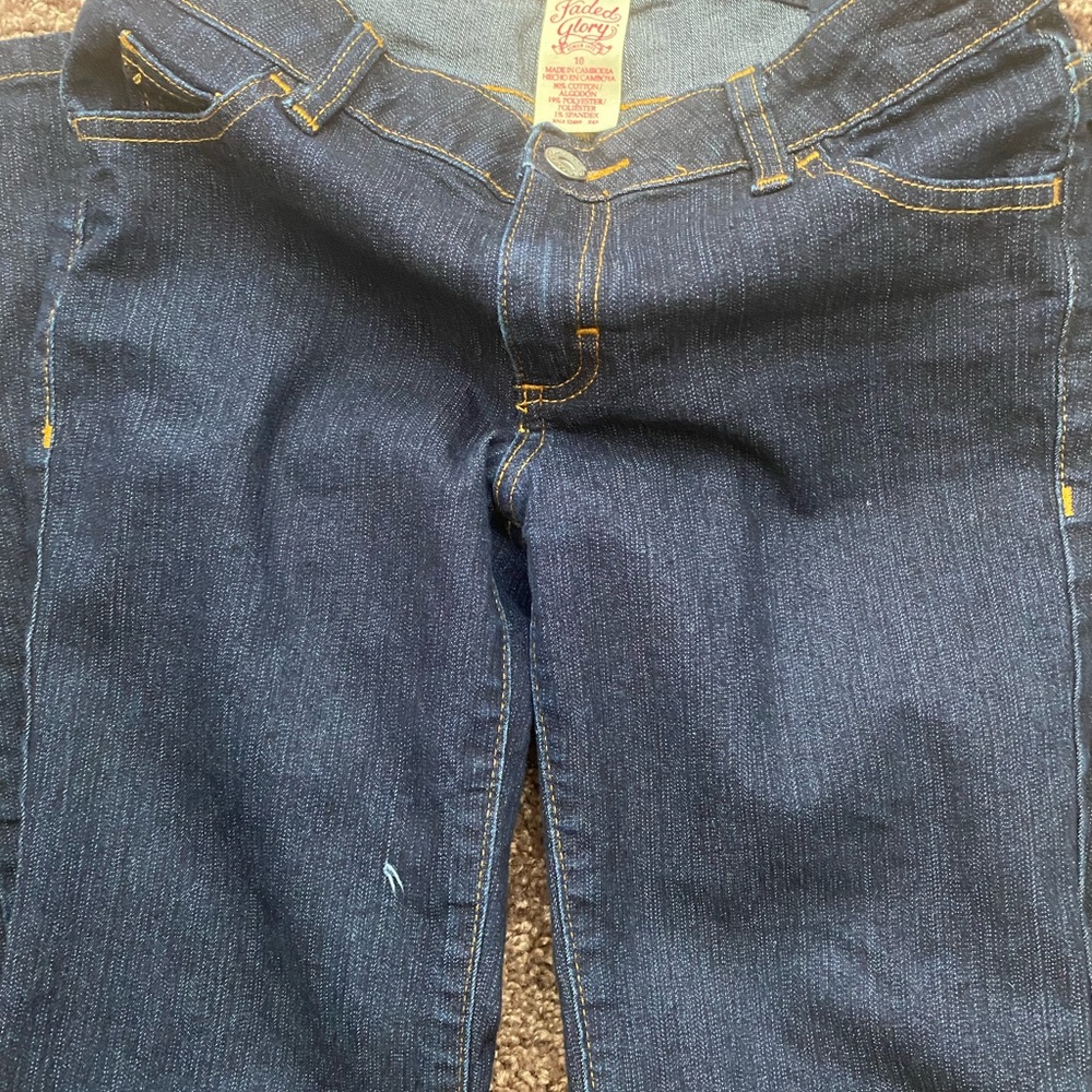 Faded Glory Girls Dark Wash Flare Jeans Size 10